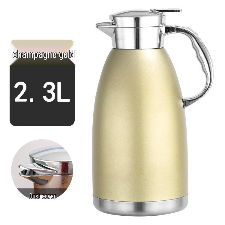 304 Rostfritt Stål Dubbelväggig Vakuumisolerad Vattenkokare, Stor Kapacitet Romersk Stil, Anpassningsbar Logotyp, Hushållstermos Gåva