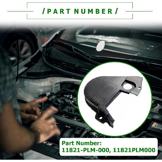 PartsFlow 3Pcs Upper & Lower & Upper Rear Timing Belt Cover Kit Compatible With 2001-2005 Honda Civic 1.7L L4 GAS 11840-PLM-000, 11821-PLM-000,