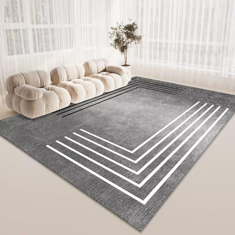 Modern Non-slip Machine Washable Large Living Room Carpet Flannel Grey Colour Home Rugs for Bedroom Luxury Entrance Door Mat