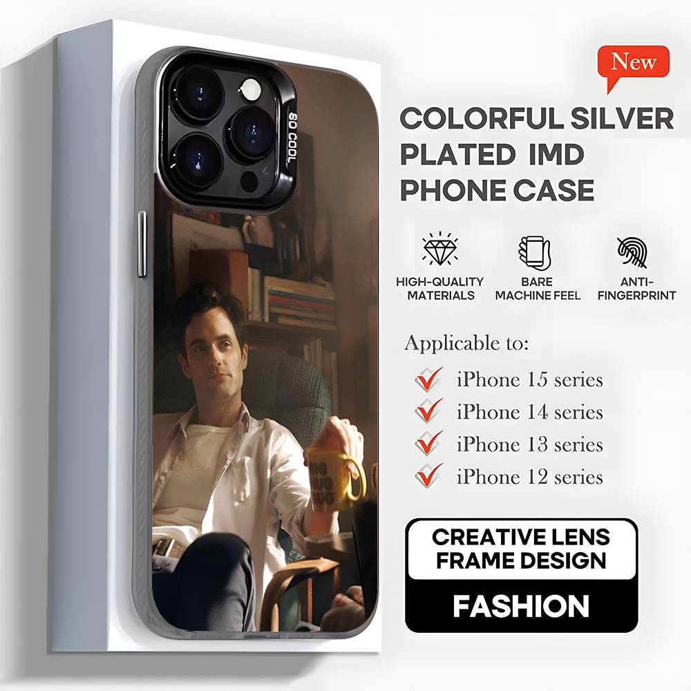 

Чехол для телефона Joe Goldberg Серия Y-You Для iPhone 16,15,14,13,12,11,Mini,Pro,MAX,plus, Черный Матовый Ударопрочный Чехол iPhone15promax