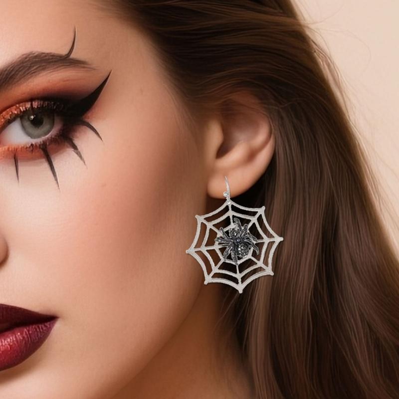 Lightweight Alloy Spiders Earrings with Allergy Resistant Pin Comfort Fit for Daily Wear Party Use Gothic Style Music Festivals