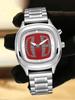 1pc Men's Quartz Watch, Dual Batteries, Cylindrical Movements, Electronic Screen, Water-resistant, Night-Light, Fashionable
