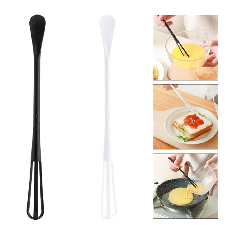 Multifunctional Hand Egg Beater Stirrer Baking Blenders Tool Double Head Whisk with Small Spoon Cream Stirring Stick