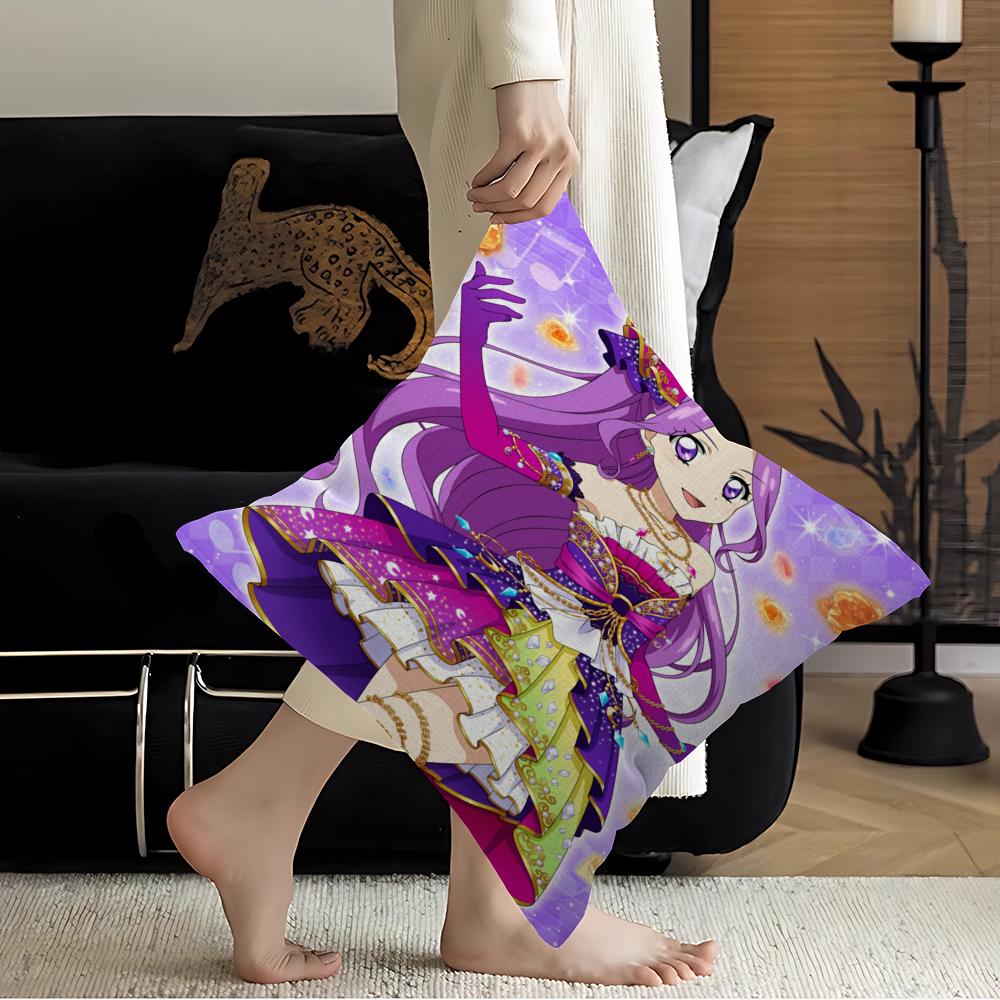 Aikatsu On Parade! Anime Cushion Cover Car Throw Pillow Case For Sofa Car Christmas Gift 40x40cm 45x45cm