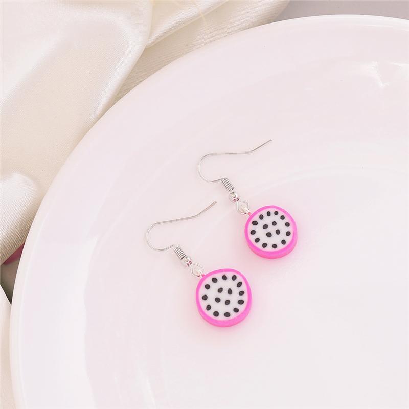 Brincos Simples de Resina Charms Gota de Fruta para Mulheres Meninas Fofos Femininos Pequenos Pitaya Uva