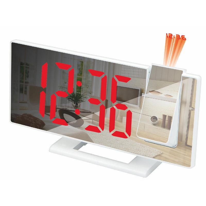 1 Pcs Mirror Multifunctional Projection Alarm Clock Intelligent Luminous Clock Bedroom Large Screen Projection Clock