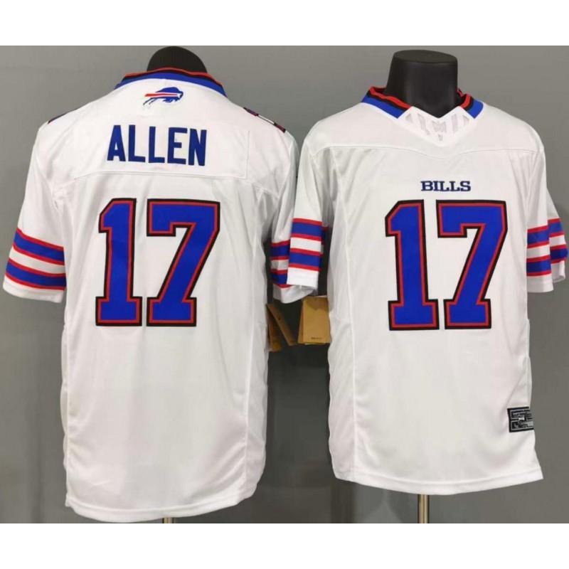 Buffalo Bills 17 Allen Spieltrikot Herren Regular Weiß American Football 3. Gen