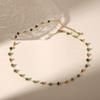 New Chinese Style Emerald and Tourmaline Clavicle Chain Necklace