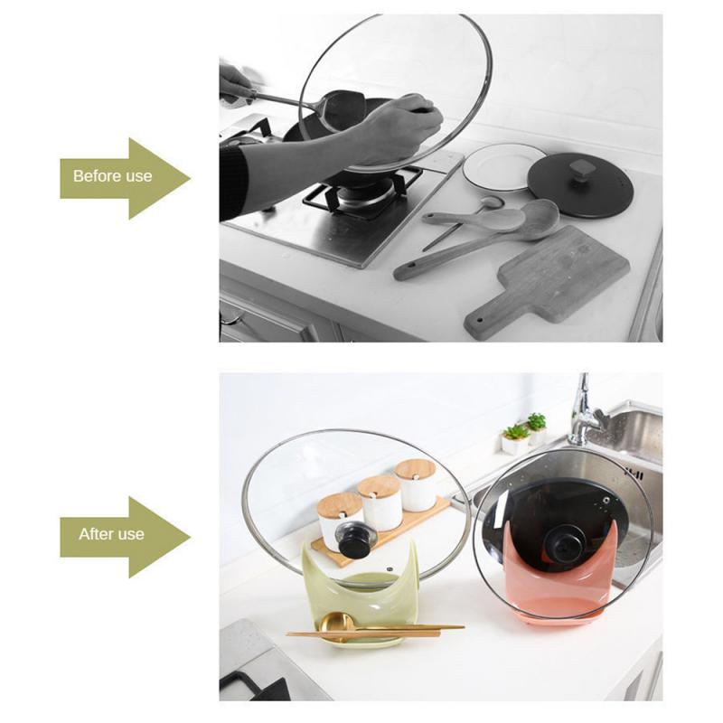 Multi-functional Kitchen Pot Cover Rack Household Soup Spoon Bracket Sitting Rack Plastic Bracket Storage Rack