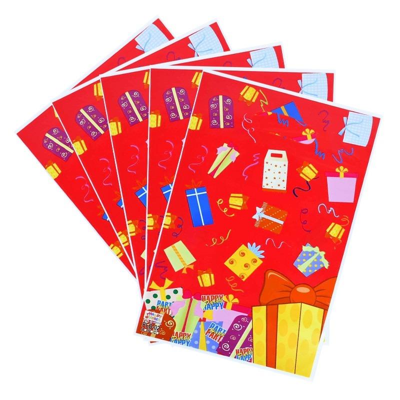 Sacos Presente Aniversário 50 Unidades - Vermelho E Branco 25x16,5cm