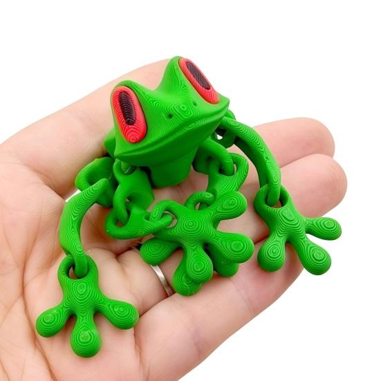 3D-gedruckter Frosch-Kühlschrankmagnet, bewegliche Gelenke, Frosch-Fidget-Spielzeug, artikuliertes Tiermodell, Figur, Kühlschrank-Magnet-Frosch-Dekoration