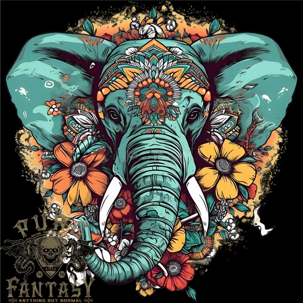 26 Floral Tribal Elephant Mens Cotton T-Shirt Tee Top Unisex T-Shirt XXL