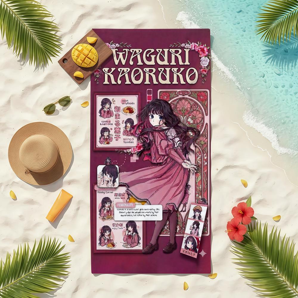 Anime K-Kaoruko W-Waguri Towel Soft Pool Gift For Travel Gym Shower Camping Quick Dry Sports Beach Towels