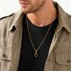 Casual Men's Pendant Necklace,Stainless Steel Turquoise Natural Stone Healing Necklace,Gift for Husband Dad Son BBF