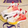 Breathable boys' basketball shoes 2025 spring and summer new classmates rotating button children's sneakers non-slip girls' sneakers