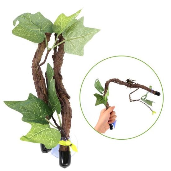 2Pcs 17 Inch Reptile Branches with Suction Cups Lizard Climbing Vines