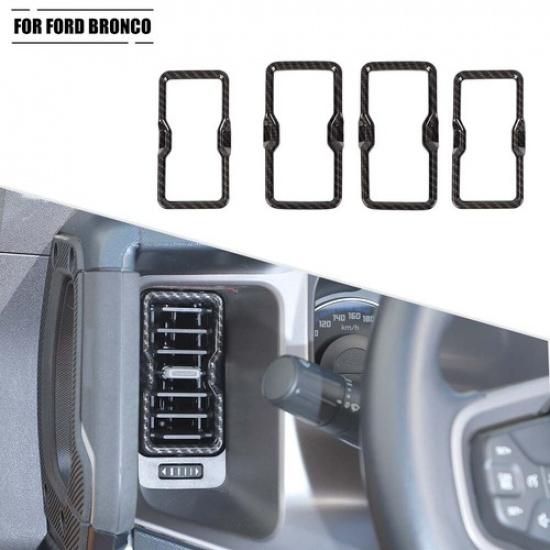 Center Console Air Conditioner A/C Vent Cover Trim For Ford Bronco + Carbon