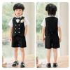 LOLANTA Boys' Formal Short Sleeve Summer Suit, 4-Piece Set, Includes Short Sleeve Dress Shirt, Shorts, Vest, and Bow Tie, Perfect for Weddings, Recita