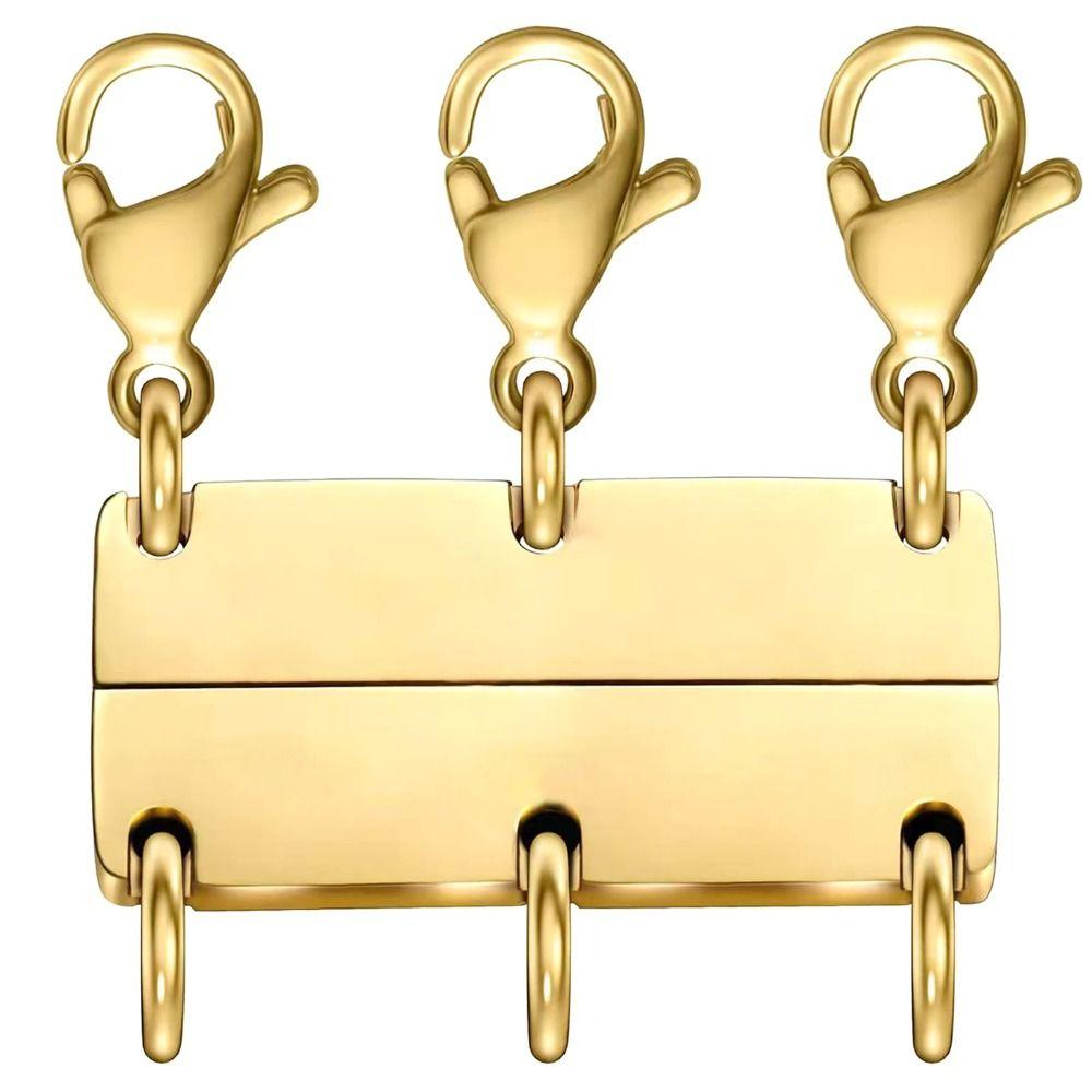 

Несколько нитей Магнитный разделитель ожерелья Ювелирные изделия Соединитель Изготовление ювелирных изделий Gold-Triple buckles