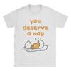 Casual Gudetama Your Deserve a Nap T-Shirt Men's Round Neck Short Sleeve Clothes  Cotton Summer Top Tee