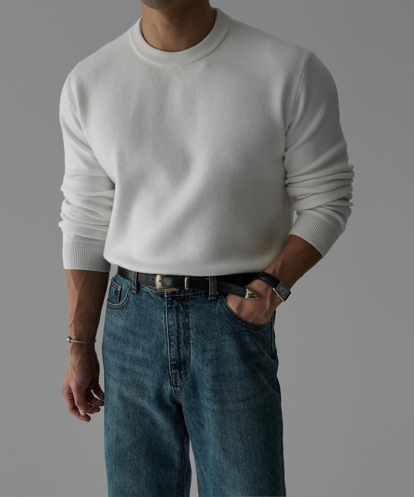 Baulopeulodeogteu Soft Double-Weave Round Knit [Ivory]