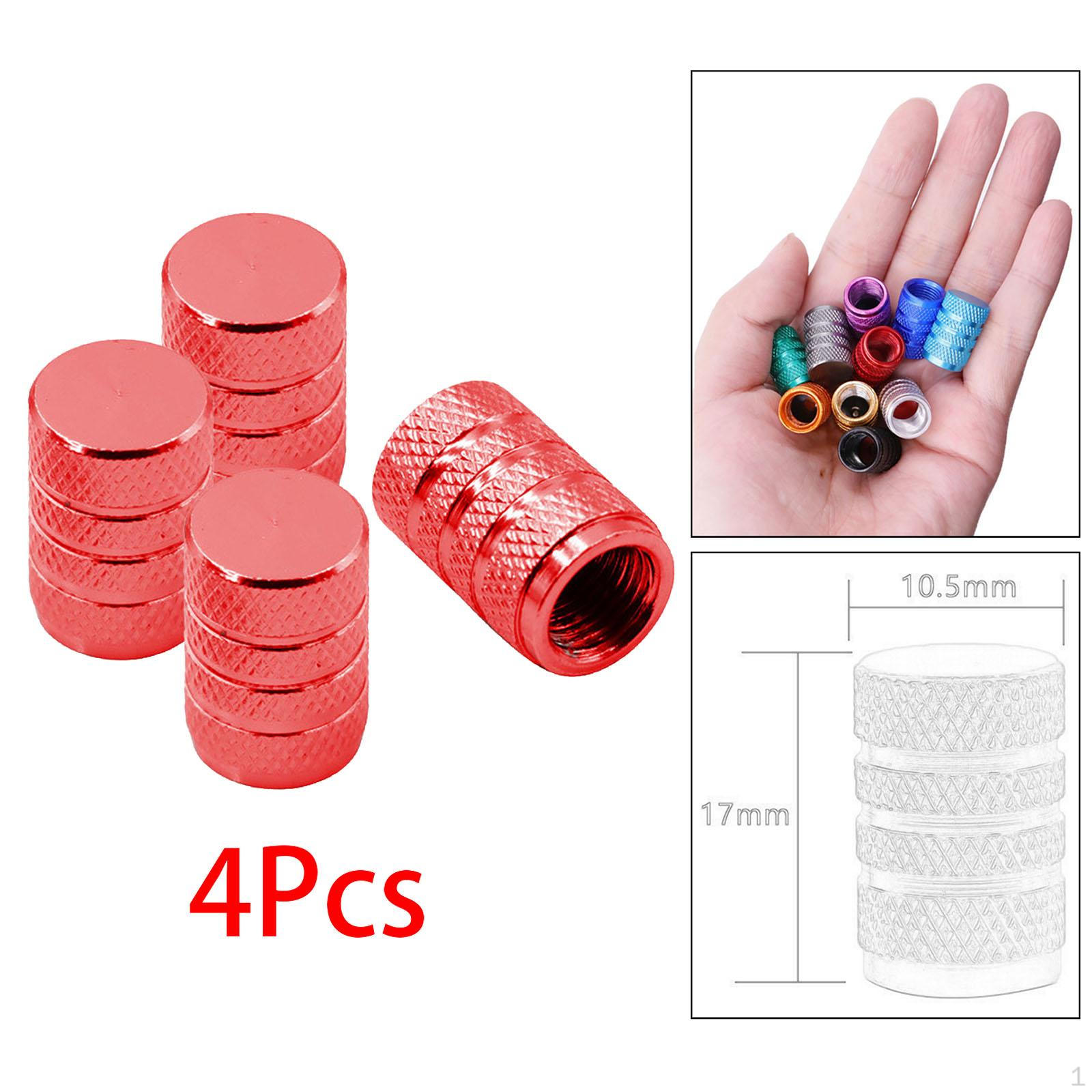 Aluminum Alloy Tire Valve Stem Caps - Pack of 4