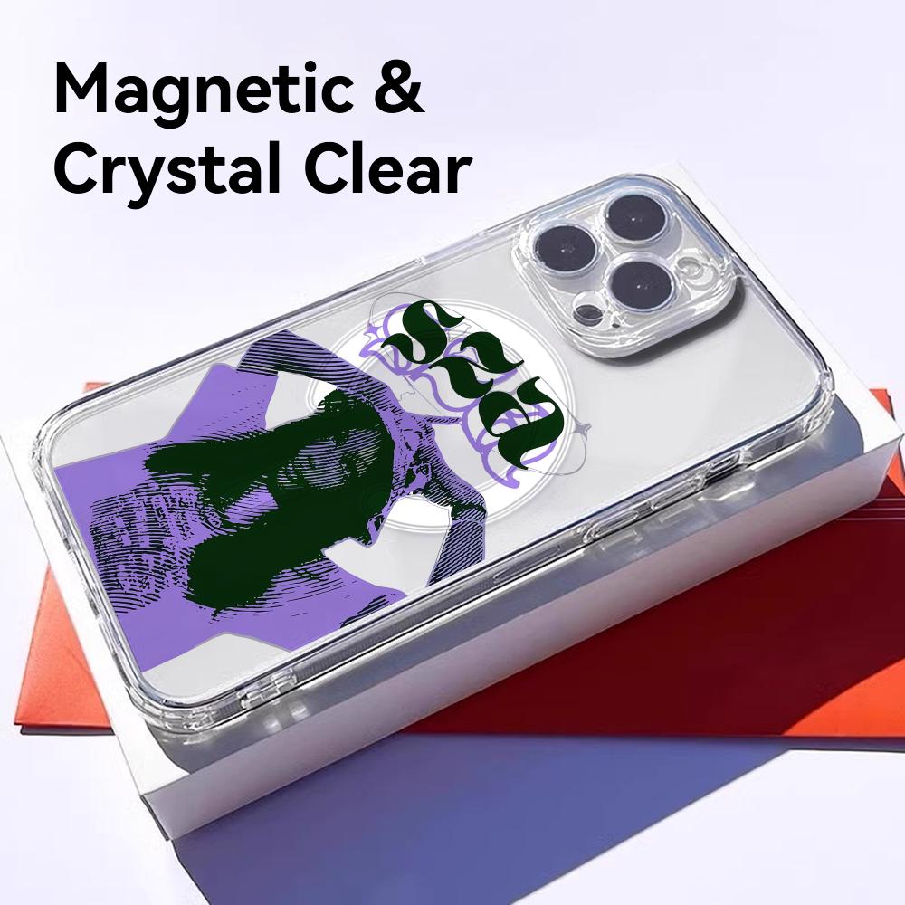 Saturn Singer S-SZA Phone Case For iPhone 17 16 15 14 13 12 Pro Max Plus With Magnetic Crystal Clear Case Wireless Charge
