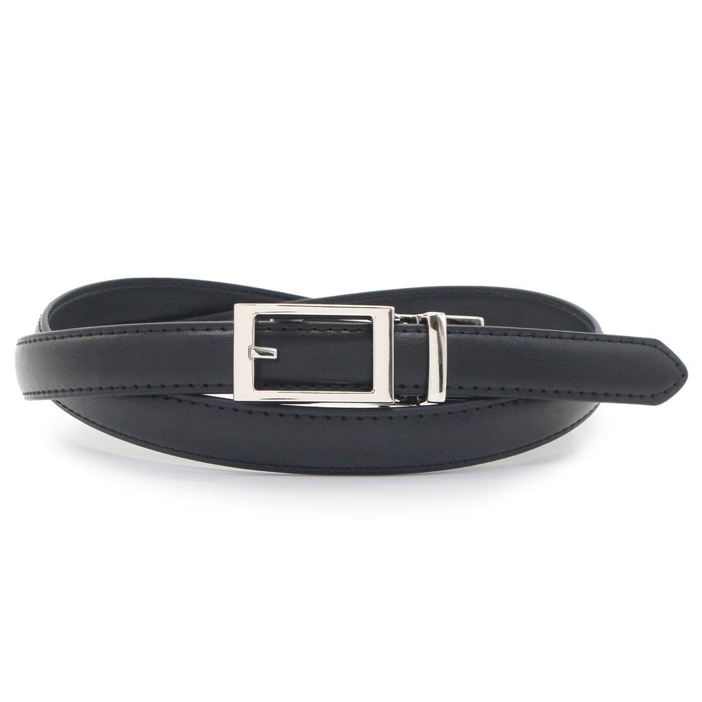 Genuine Leather Thin and No Plus Sizes HORIZON-GC Women's Belt, Long, Holes, (Silver/Black)
