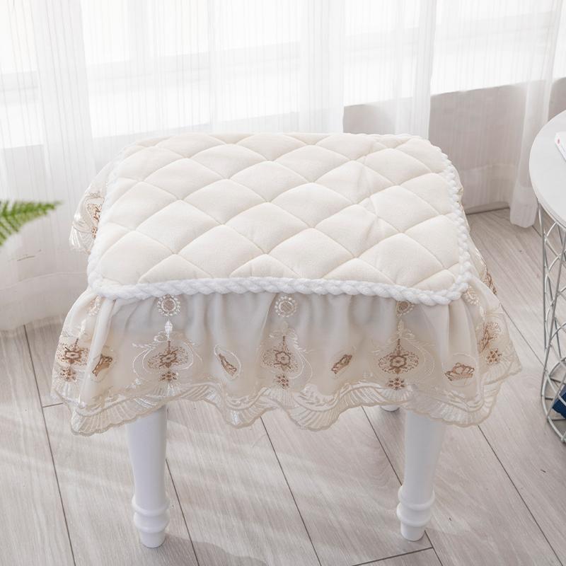 

Короткий плюшевый стеганый прямоугольный стул, чехол для сиденья, стула, пианино, чехол для табурета, декор комнаты, кружевной чехол для скамейки 25x35cm
