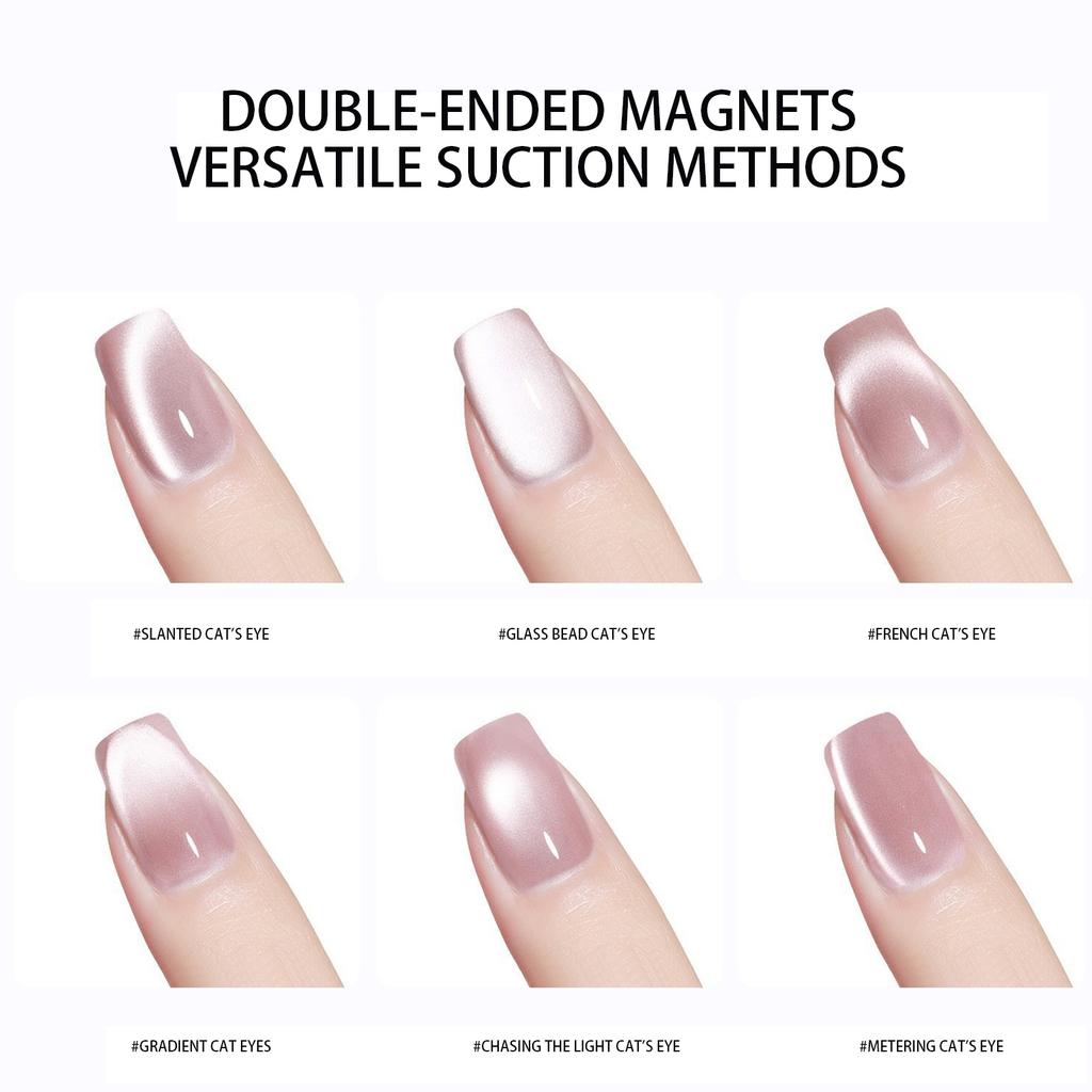 Nail Wand Double-headed Magnet Rod Wide Light Glass Beads Cat's Eye Strong Magnetic Stone Multi-functional Wand Magnet.