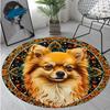 1Pc Animal Dog Circular Print Rug - Home Decoration Carpet For Living Room Bedroom Flooring Computer Chair Area Rug