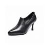 Women's shoes early spring new fashion pointed head deep mouth single shoes first layer cowhide thin heel thin one pedal high heels