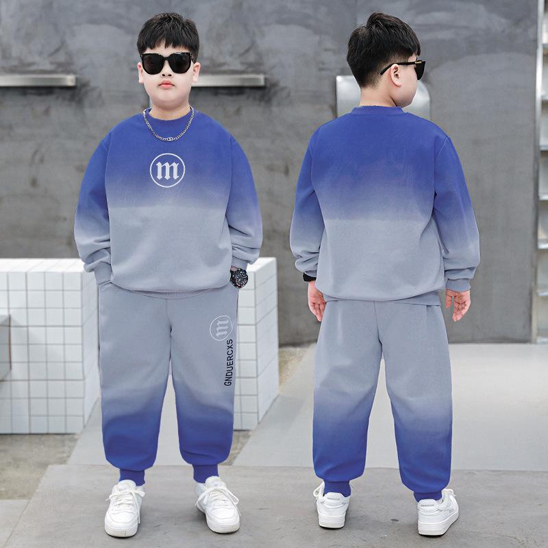 Herbst-Baumwoll-Kapuzenpullover & Sportswear Set für Jungen in Übergröße 2024 - Extra lockere Passform, Schönes zweiteiliges Set