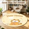 Round Rug Custom NameGarfield Pattern Non Slip Carpet Home Floor Decor