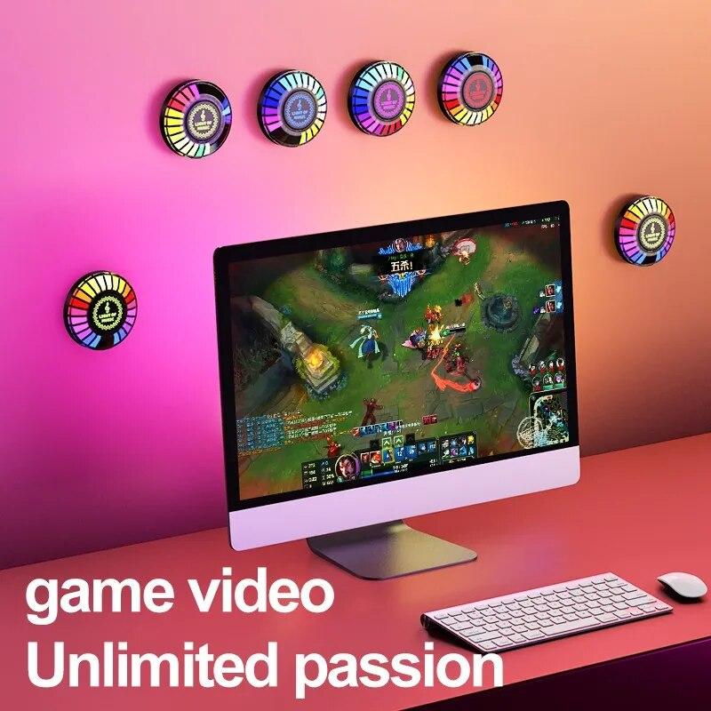 RGB LED Strip Sound Control Atmosphere Lights Smart App Control Rhythm Music Lamp for Car Bar Room Gaming Desktop Decoration