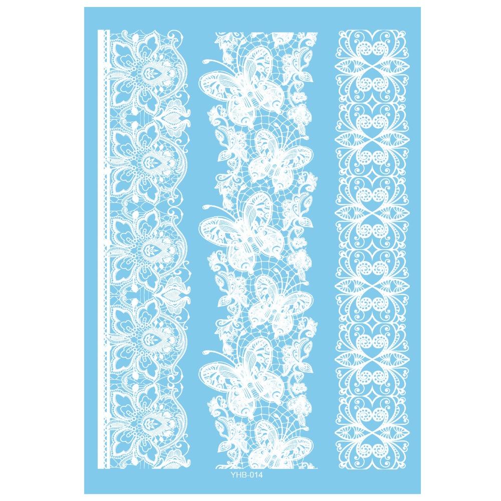 Lace Flower White Tattoo Stickers Long-lasting Butterfly Tattoo Stickers Women Men