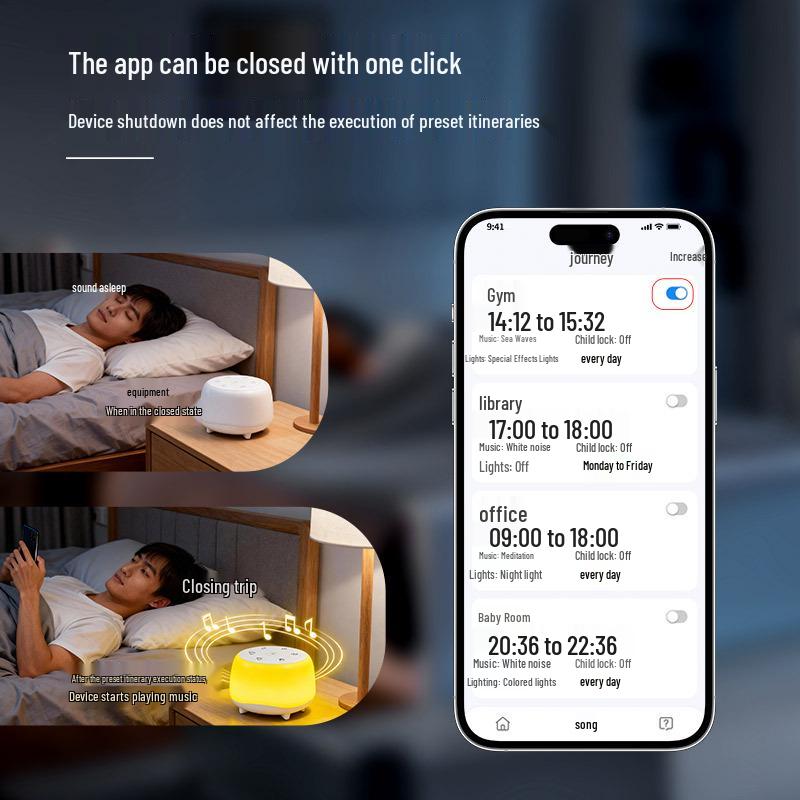 White Noise Bluetooth Speaker with Lullabies and Sleep Monitor