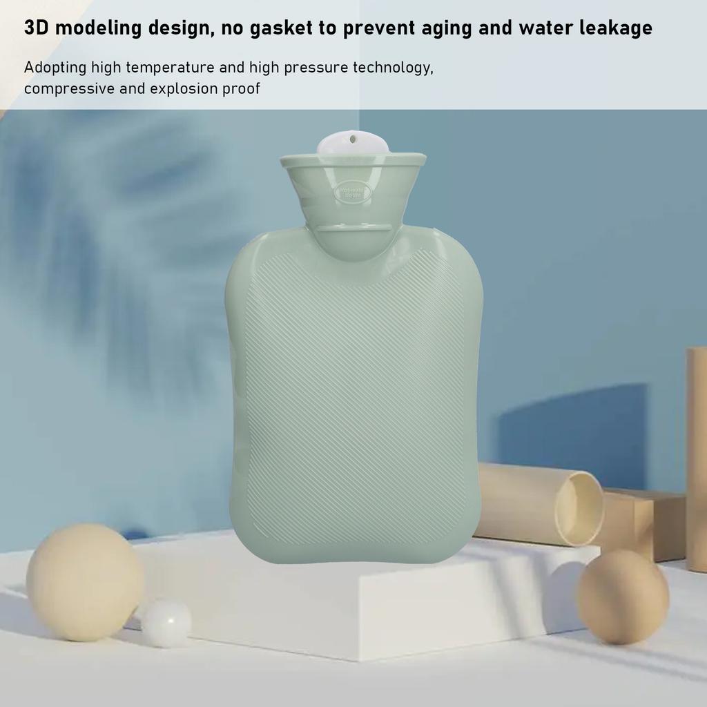 Hot Water Bottle Portable Thickened Water Injection 500ml Warm Water Bag for Warm Feet Cold