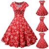 Kvinner Vintage Kortermet Jul 1950 Housewife Evening Party Ball Dress