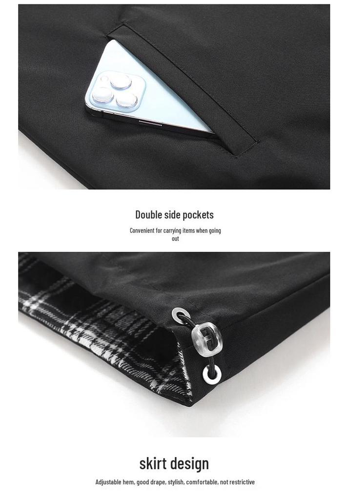 Unisex Plaid Stand Collar Jacket - Double-Sided Wear, Trendy, Casual, Versatile, High Quality for Spring & Autumn
