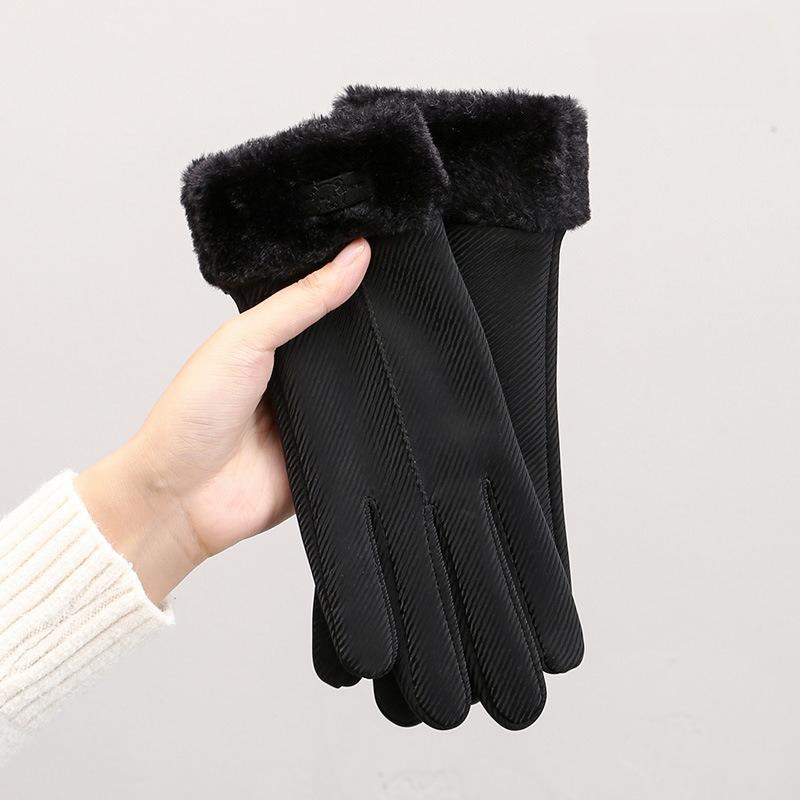 Winter, Warm Gloves, Ladies, Windproof and Fleece Cold Proof, Electric Bike Riding, Outdoor Touchscreen Gloves, Non Slip Bicycle Gloves