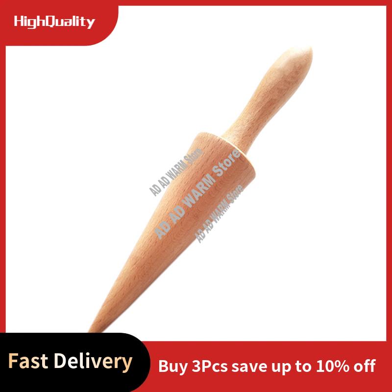AD23-Ice Cream Waffle Cone Roller, Strong And Smooth Cone Roller, Wooden Pizzelle Cone, Handle Waffle Cone Shaped Tool