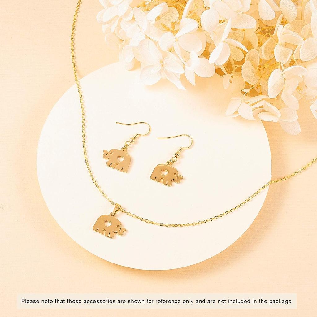 DanLingJewelry 10 sztuk Stal Nierdzewna 304 Zawieszki Słoń z Sercem Zawieszki do Tworzenia Biżuterii Akcesorium Rękodzielnicze 13x16mm