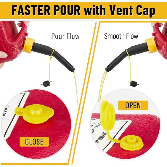 Gas Can Spout Nozzle Set Replacement Universal Kit Leakproof Angle Filter Screen Gasket Vent Cap Drill Bit For Old Gas Can 3 Pack