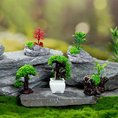 Puppenhaus Mini simulierte grüne Pflanze Modell Diy Puppenhaus Haus Garten Outdoor Szene Dekor