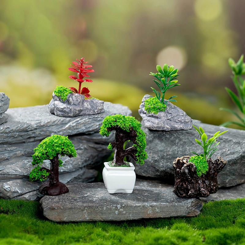 Domeček pro panenky Mini Simulovaný model zelených rostlin Diy Domeček pro panenky Domácí zahrada Venkovní výzdoba