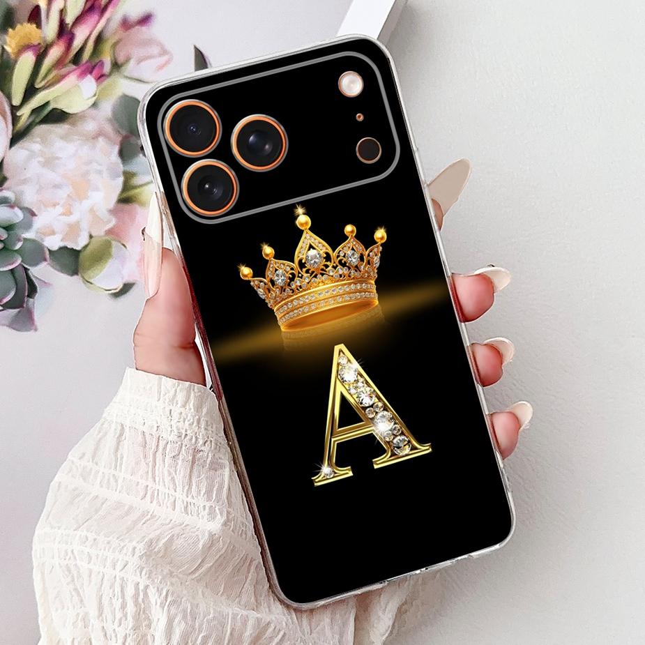 For Apple iPhone 17 Pro Max Case New Crown Letters Cover Soft Slim Phone Case For iPhone 17 Air iPhone17 Pro Max Back Cover Bags