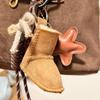 Y2K Fashion Snow Boot Star Lanyard Keychain Harajuku Style Braided Rope Keyring For Women Bag Pendant Handbag Charms Gifts