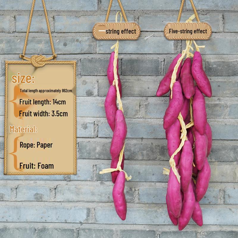 Farmhouse Decor: Pepper, Corn, Garlic, Veggie Fruit Skewers with Hemp Rope