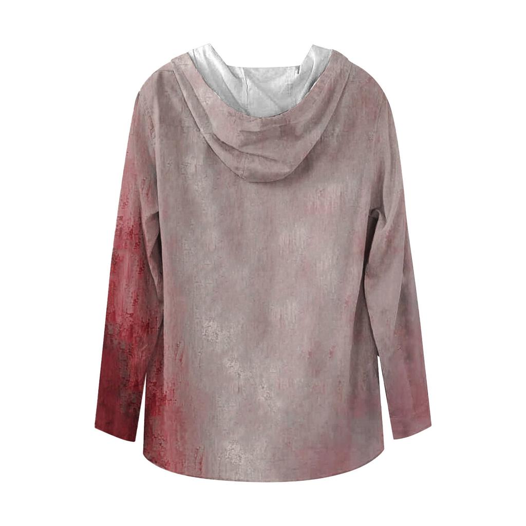 Halloween Printed Men's Shirt, Hooded Long-sleeved Hooded Spring And Summer Casual Daily Wear